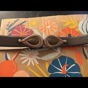 Chico’s Leather Belt w/Embellished Buckle